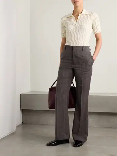 Bottega Veneta Striped Wool-blend Straight-leg Pants | Thumbnail 2 Bottega Veneta Striped Wool-blend Straight-leg Pants | Thumbnail 2