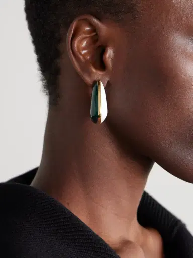 Bottega Veneta Gold-plated And Enamel Earrings | Thumbnail 2 Bottega Veneta Gold-plated And Enamel Earrings | Thumbnail 2