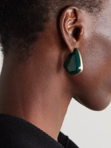Bottega Veneta Gold-plated And Enamel Earrings | Thumbnail 4 Bottega Veneta Gold-plated And Enamel Earrings | Thumbnail 4