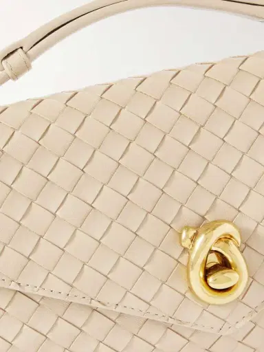 Bottega Veneta Knot Lock Medium Intrecciato Leather Shoulder Bag | Thumbnail 4 Bottega Veneta Knot Lock Medium Intrecciato Leather Shoulder Bag | Thumbnail 4