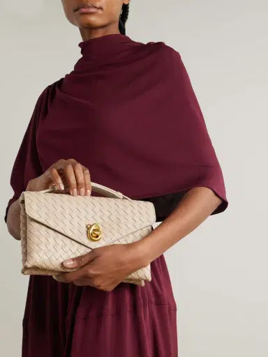Bottega Veneta Knot Lock Medium Intrecciato Leather Shoulder Bag | Thumbnail 6 Bottega Veneta Knot Lock Medium Intrecciato Leather Shoulder Bag | Thumbnail 6