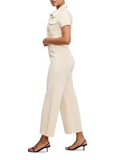 GOOD AMERICAN Women's Fit For Success Twill Palazzo Crop Jumpsuit | Thumbnail 4 GOOD AMERICAN Women's Fit For Success Twill Palazzo Crop Jumpsuit | Thumbnail 4