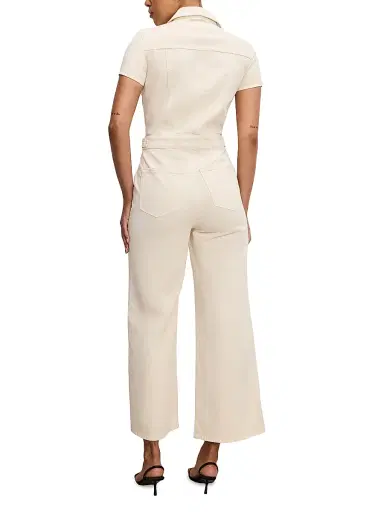 GOOD AMERICAN Women's Fit For Success Twill Palazzo Crop Jumpsuit | Thumbnail 5 GOOD AMERICAN Women's Fit For Success Twill Palazzo Crop Jumpsuit | Thumbnail 5