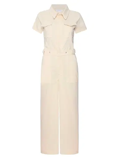 GOOD AMERICAN Women's Fit For Success Twill Palazzo Crop Jumpsuit | Thumbnail 1 GOOD AMERICAN Women's Fit For Success Twill Palazzo Crop Jumpsuit | Thumbnail 1