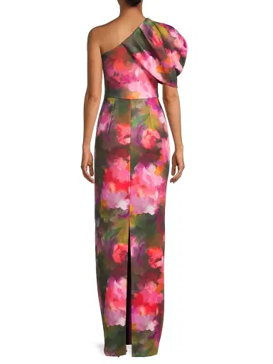 Black Halo Women's Egan Floral Puff One-Shoulder Gown - Rose Fields | Thumbnail 5 Black Halo Women's Egan Floral Puff One-Shoulder Gown - Rose Fields | Thumbnail 5