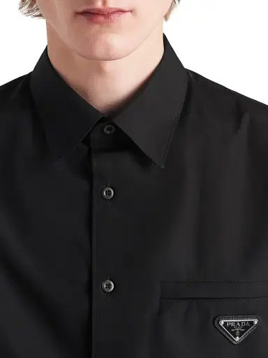 Prada Men's Cotton Shirt - Black | Thumbnail 3 Prada Men's Cotton Shirt - Black | Thumbnail 3