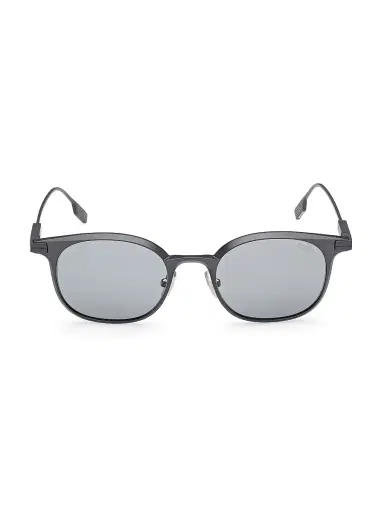 Zegna Men's 50MM Round Sunglasses - Dark Silver Black | Thumbnail 2 Zegna Men's 50MM Round Sunglasses - Dark Silver Black | Thumbnail 2