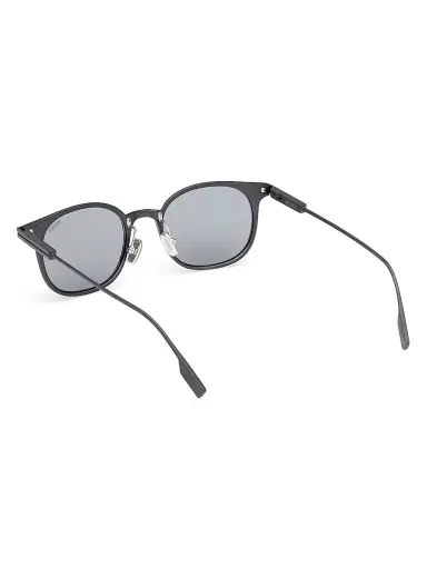 Zegna Men's 50MM Round Sunglasses - Dark Silver Black | Thumbnail 4 Zegna Men's 50MM Round Sunglasses - Dark Silver Black | Thumbnail 4
