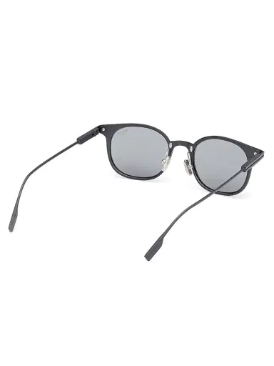 Zegna Men's 50MM Round Sunglasses - Dark Silver Black | Thumbnail 6 Zegna Men's 50MM Round Sunglasses - Dark Silver Black | Thumbnail 6