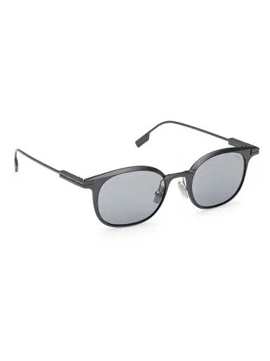 Zegna Men's 50MM Round Sunglasses - Dark Silver Black | Thumbnail 8 Zegna Men's 50MM Round Sunglasses - Dark Silver Black | Thumbnail 8
