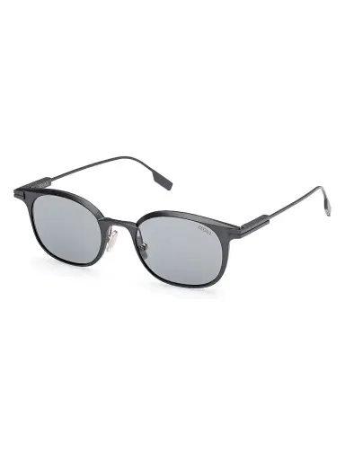 Zegna Men's 50MM Round Sunglasses - Dark Silver Black | Thumbnail 1 Zegna Men's 50MM Round Sunglasses - Dark Silver Black | Thumbnail 1
