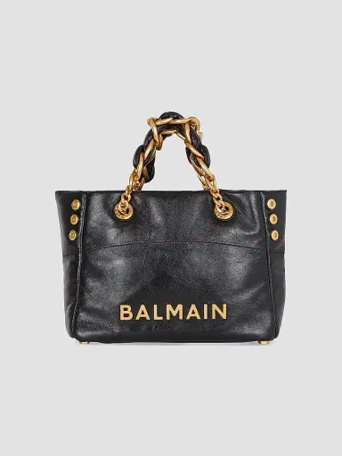 Balmain Women's 1945 Soft Cabas Crinkled Leather Bag - Noir | Thumbnail 5 Balmain Women's 1945 Soft Cabas Crinkled Leather Bag - Noir | Thumbnail 5