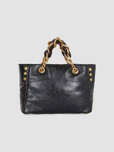 Balmain Women's 1945 Soft Cabas Crinkled Leather Bag - Noir | Thumbnail 6 Balmain Women's 1945 Soft Cabas Crinkled Leather Bag - Noir | Thumbnail 6