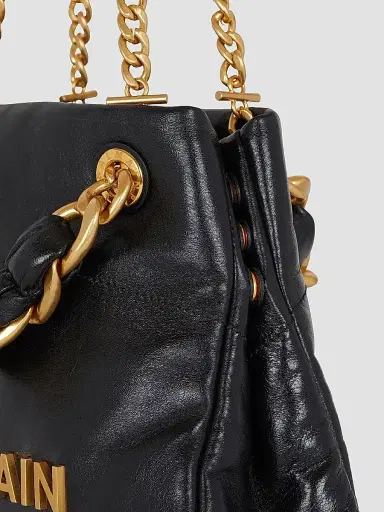 Balmain Women's 1945 Soft Cabas Crinkled Leather Bag - Noir | Thumbnail 8 Balmain Women's 1945 Soft Cabas Crinkled Leather Bag - Noir | Thumbnail 8