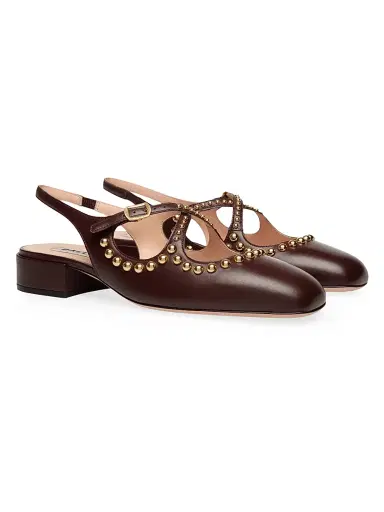 Bally Women's Blariska 30MM Studded Leather Slingback Pumps - Bitter | Thumbnail 2 Bally Women's Blariska 30MM Studded Leather Slingback Pumps - Bitter | Thumbnail 2