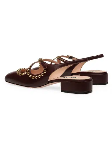 Bally Women's Blariska 30MM Studded Leather Slingback Pumps - Bitter | Thumbnail 3 Bally Women's Blariska 30MM Studded Leather Slingback Pumps - Bitter | Thumbnail 3
