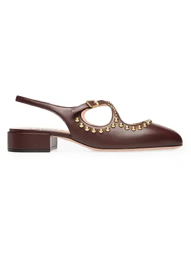 Bally Women's Blariska 30MM Studded Leather Slingback Pumps - Bitter | Thumbnail 1 Bally Women's Blariska 30MM Studded Leather Slingback Pumps - Bitter | Thumbnail 1