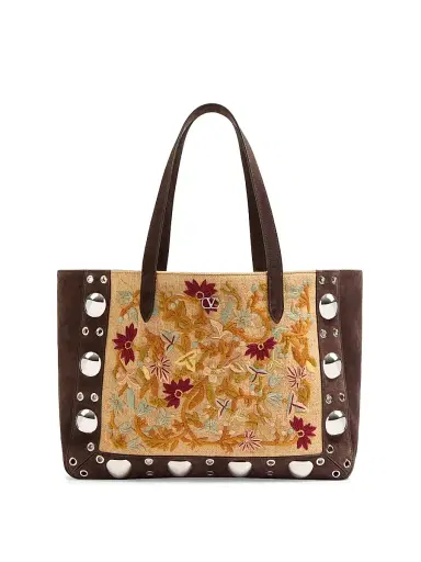 Valentino Garavani Women's Nellcôte Embroidered Shopping Bag | Thumbnail 1 Valentino Garavani Women's Nellcôte Embroidered Shopping Bag | Thumbnail 1