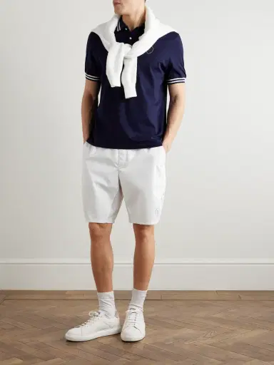 Brunello Cucinelli Straight-Leg Logo-Print Embroidered Shell Tennis Shorts - Men | Thumbnail 2 Brunello Cucinelli Straight-Leg Logo-Print Embroidered Shell Tennis Shorts - Men | Thumbnail 2