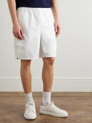 Brunello Cucinelli Straight-Leg Logo-Print Embroidered Shell Tennis Shorts - Men | Thumbnail 3 Brunello Cucinelli Straight-Leg Logo-Print Embroidered Shell Tennis Shorts - Men | Thumbnail 3
