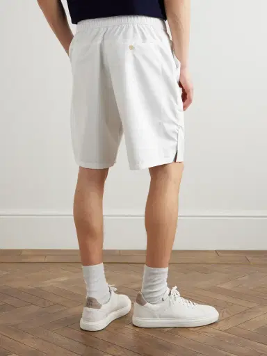 Brunello Cucinelli Straight-Leg Logo-Print Embroidered Shell Tennis Shorts - Men | Thumbnail 4 Brunello Cucinelli Straight-Leg Logo-Print Embroidered Shell Tennis Shorts - Men | Thumbnail 4