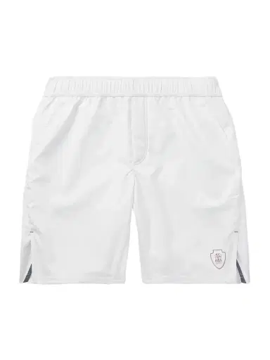 Brunello Cucinelli Straight-Leg Logo-Print Embroidered Shell Tennis Shorts - Men | Thumbnail 1 Brunello Cucinelli Straight-Leg Logo-Print Embroidered Shell Tennis Shorts - Men | Thumbnail 1