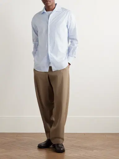 Loro Piana André Striped Cotton-Poplin Shirt - Men | Thumbnail 2 Loro Piana André Striped Cotton-Poplin Shirt - Men | Thumbnail 2