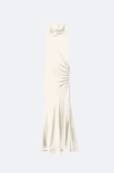 LAPOINTE Satin Cowl Neck Tab Gown | Thumbnail 4 LAPOINTE Satin Cowl Neck Tab Gown | Thumbnail 4
