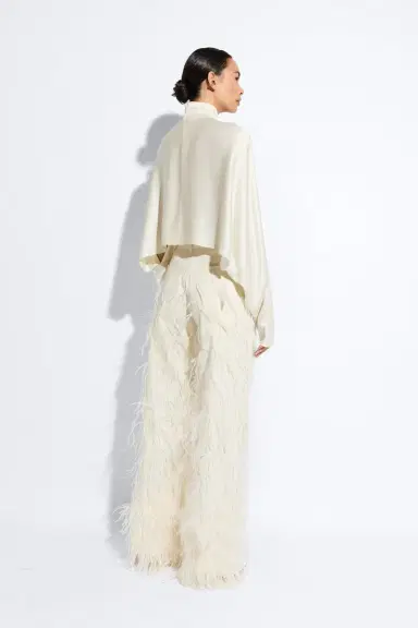 Lapointe Stretch Cotton Twill Slouchy Pant With Feathers | Thumbnail 2 Lapointe Stretch Cotton Twill Slouchy Pant With Feathers | Thumbnail 2