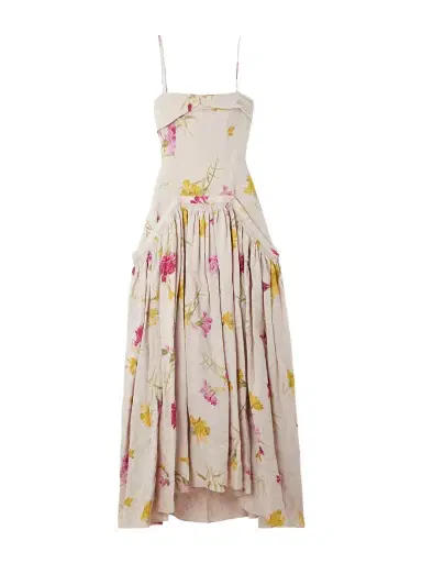 Erdem Floral-print Linen Midi Dress | Thumbnail 1 Erdem Floral-print Linen Midi Dress | Thumbnail 1