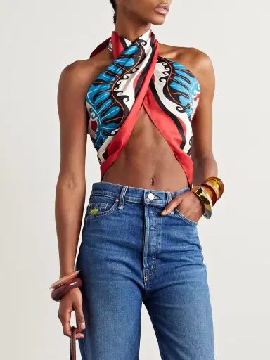 La DoubleJ + Mother Printed Silk-twill Scarf | Thumbnail 5 La DoubleJ + Mother Printed Silk-twill Scarf | Thumbnail 5