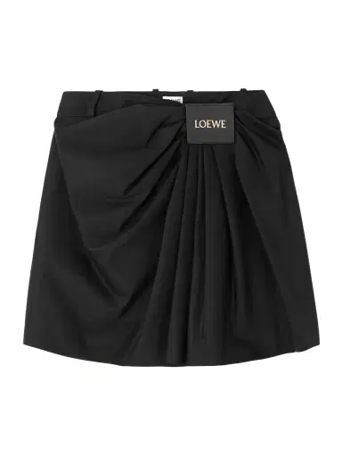 Loewe Draped Cotton And Silk-blend Twill Mini Skirt | Thumbnail 1 Loewe Draped Cotton And Silk-blend Twill Mini Skirt | Thumbnail 1