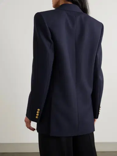 Saint Laurent Oversized Double-breasted Grain De Poudre Wool Blazer | Thumbnail 4 Saint Laurent Oversized Double-breasted Grain De Poudre Wool Blazer | Thumbnail 4