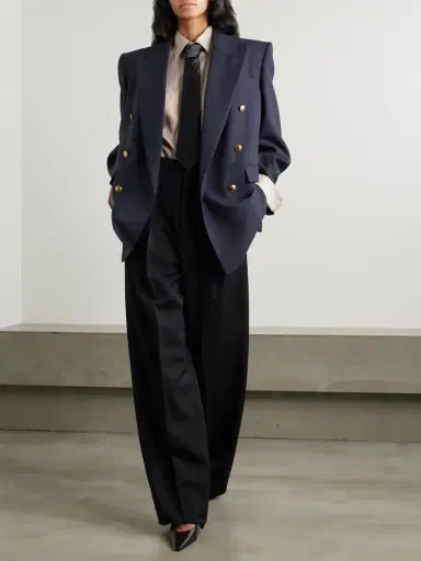 Saint Laurent Oversized Double-breasted Grain De Poudre Wool Blazer | Thumbnail 5 Saint Laurent Oversized Double-breasted Grain De Poudre Wool Blazer | Thumbnail 5