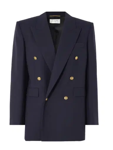 Saint Laurent Oversized Double-breasted Grain De Poudre Wool Blazer | Thumbnail 1 Saint Laurent Oversized Double-breasted Grain De Poudre Wool Blazer | Thumbnail 1
