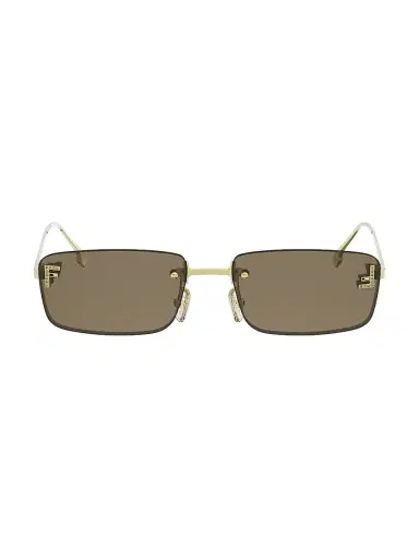 Fendi Women's First Crystal 54MM Metal Rectangular Sunglasses - Gold And Brown | Thumbnail 2 Fendi Women's First Crystal 54MM Metal Rectangular Sunglasses - Gold And Brown | Thumbnail 2