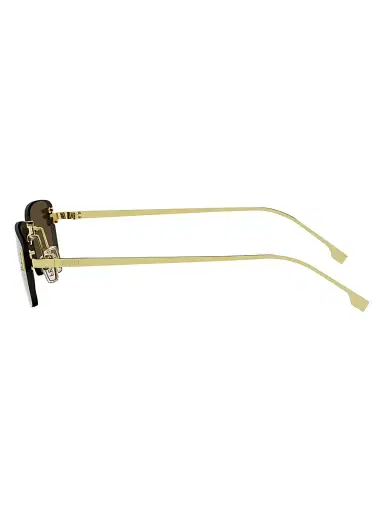Fendi Women's First Crystal 54MM Metal Rectangular Sunglasses - Gold And Brown | Thumbnail 3 Fendi Women's First Crystal 54MM Metal Rectangular Sunglasses - Gold And Brown | Thumbnail 3