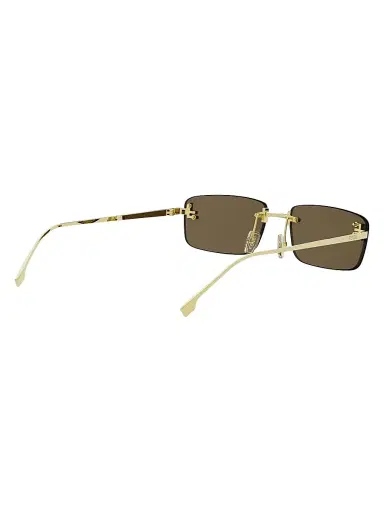 Fendi Women's First Crystal 54MM Metal Rectangular Sunglasses - Gold And Brown | Thumbnail 6 Fendi Women's First Crystal 54MM Metal Rectangular Sunglasses - Gold And Brown | Thumbnail 6