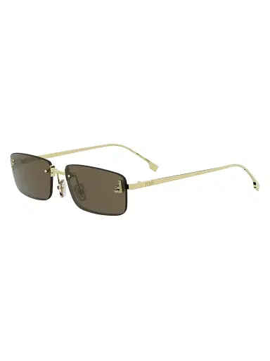 Fendi Women's First Crystal 54MM Metal Rectangular Sunglasses - Gold And Brown | Thumbnail 1 Fendi Women's First Crystal 54MM Metal Rectangular Sunglasses - Gold And Brown | Thumbnail 1