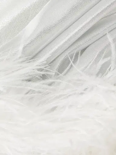 Carolyn Rowan Collection Women's Metallic Silk Feather-Trim Shawl | Thumbnail 6 Carolyn Rowan Collection Women's Metallic Silk Feather-Trim Shawl | Thumbnail 6