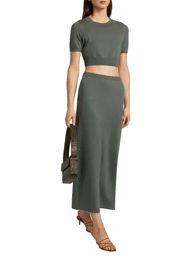 Cami NYC Women's Jovina Wool Knit Midi Skirt - Bayou | Thumbnail 2 Cami NYC Women's Jovina Wool Knit Midi Skirt - Bayou | Thumbnail 2