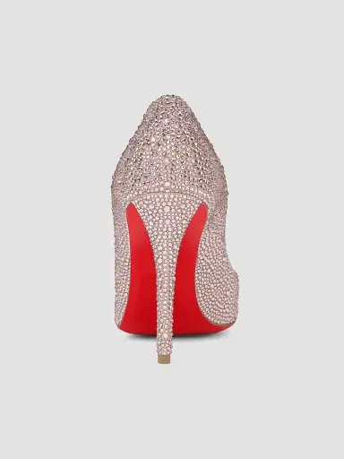 Christian Louboutin Women's Miss Z Strass 100MM Suede Pumps - Vintage Rose | Thumbnail 3 Christian Louboutin Women's Miss Z Strass 100MM Suede Pumps - Vintage Rose | Thumbnail 3