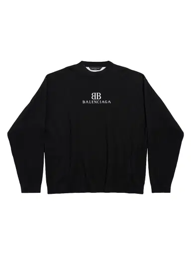 Balenciaga Men's Crewneck Sweater - Black | Thumbnail 1 Balenciaga Men's Crewneck Sweater - Black | Thumbnail 1