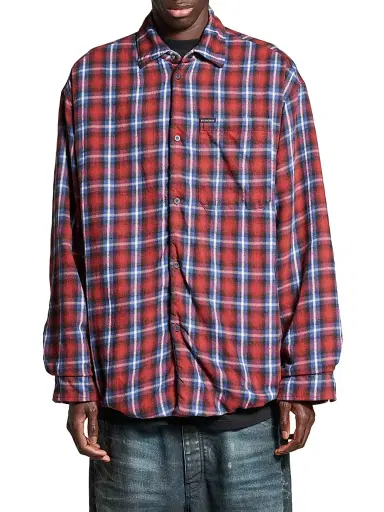 Balenciaga Men's Lined Shirt - Red Blue - Size XL | Thumbnail 3 Balenciaga Men's Lined Shirt - Red Blue - Size XL | Thumbnail 3