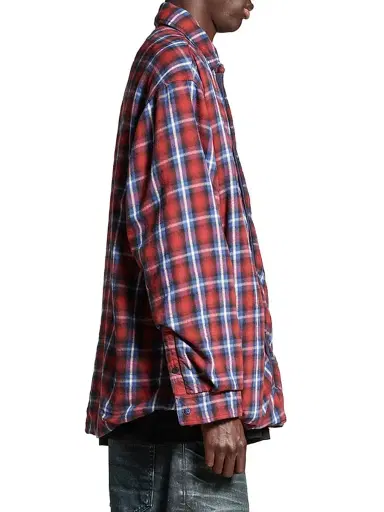 Balenciaga Men's Lined Shirt - Red Blue - Size XL | Thumbnail 4 Balenciaga Men's Lined Shirt - Red Blue - Size XL | Thumbnail 4