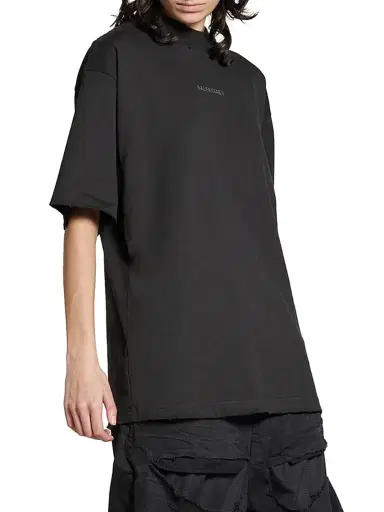 Balenciaga Women's Back Medium Fit T-Shirt - Black | Thumbnail 3 Balenciaga Women's Back Medium Fit T-Shirt - Black | Thumbnail 3