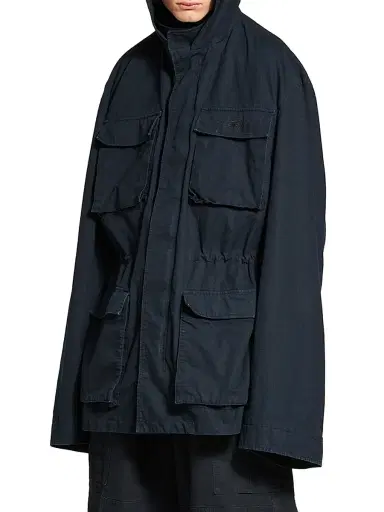 Balenciaga Men's Uniform Parka Jacket - Ink - Size 40 | Thumbnail 4 Balenciaga Men's Uniform Parka Jacket - Ink - Size 40 | Thumbnail 4