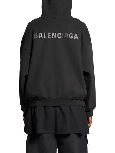 Balenciaga Women's Back Medium Fit Hoodie - Black | Thumbnail 5 Balenciaga Women's Back Medium Fit Hoodie - Black | Thumbnail 5