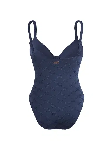 Vilebrequin Women's Turtle Monogram Jacquard One-Piece Swimsuit - Blue Marine Navy | Thumbnail 3 Vilebrequin Women's Turtle Monogram Jacquard One-Piece Swimsuit - Blue Marine Navy | Thumbnail 3