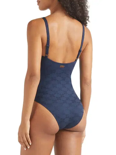 Vilebrequin Women's Turtle Monogram Jacquard One-Piece Swimsuit - Blue Marine Navy | Thumbnail 5 Vilebrequin Women's Turtle Monogram Jacquard One-Piece Swimsuit - Blue Marine Navy | Thumbnail 5